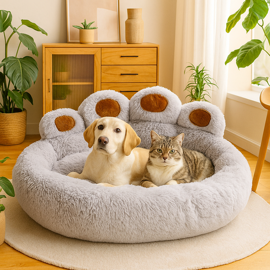 Cama de peluche confortable para perros y gatos